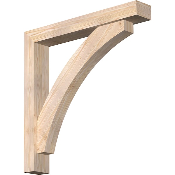 Ekena Millwork Thorton Block Smooth Bracket w/ Offset Brace, Douglas Fir, 5 1/2"W x 36"D x 36"H BKT0604X36X36THR05SDF - main